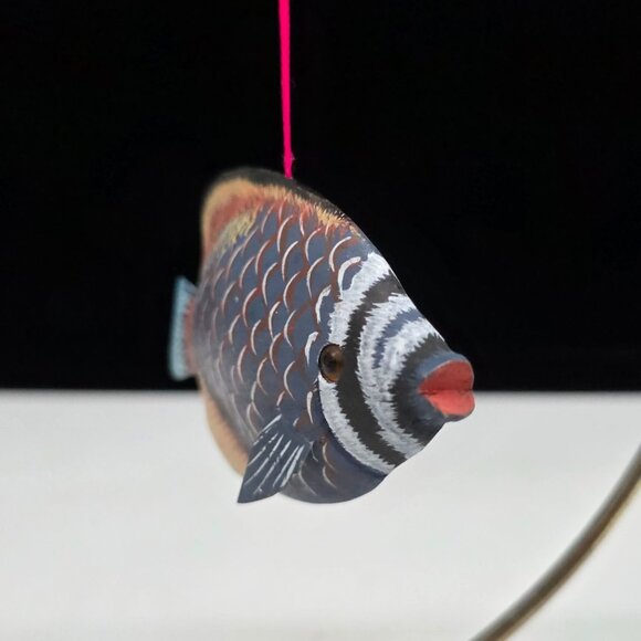 Handcrafted Decorative Tropical Fish Hanging Ornament Detailed Hand Paited - Picture 3 of 7